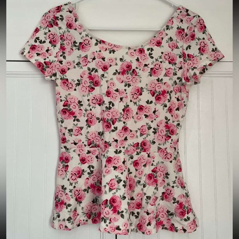 Floral Rose Print Top by H&M
